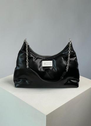 👜 maison margiela black glam slam large shoulder bag