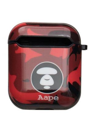 Футляр для наушников airpods glossy brand aape red