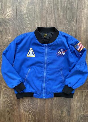 Детская куртка, бомбер alpha industries x nasa