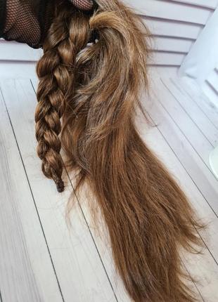 Вінтажний шиньйон коса хвіст 100% натуральне волосся7 фото