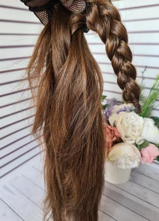 Вінтажний шиньйон коса хвіст 100% натуральне волосся8 фото