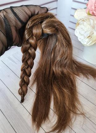 Вінтажний шиньйон коса хвіст 100% натуральне волосся10 фото