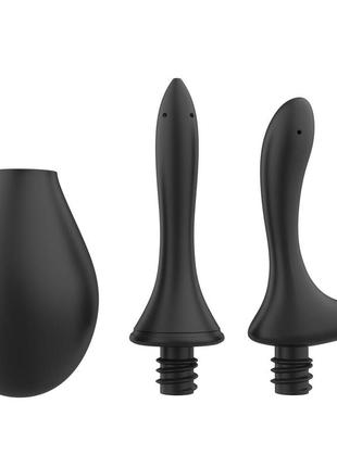 Анальний душ із двома насадками nexus anal douche set 250 ml  кітті