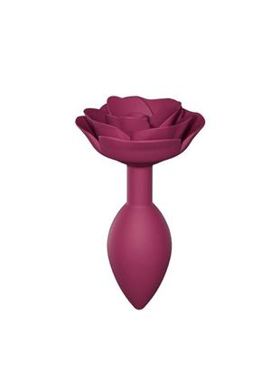 Силиконовая анальная пробка love to love open roses m size - plum star  китти