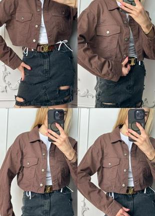 Вкорочена куртка з деніму / джинсовка8 фото