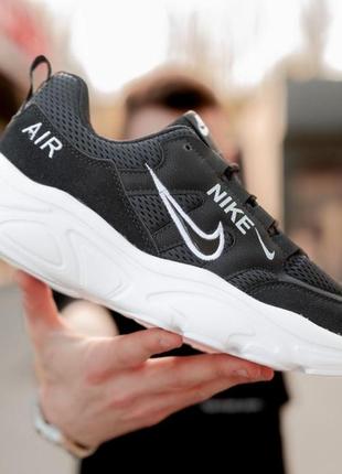 Мужские замшевые, черные с белым, стильные кроссовки nike air zoom structure. 40-44 гг. 0855 ал3 фото