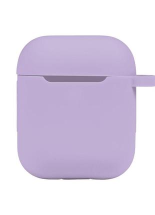 Чехол с карабином silicone case airpods 1 / airpods 2 elegant purple