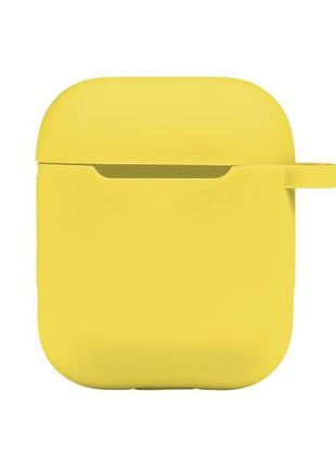 Чехол с карабином silicone case airpods 1 / airpods 2 canary yellow