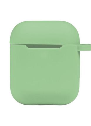 Чехол с карабином silicone case airpods 1 / airpods 2 mint