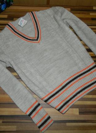 Кофта светр, джемпер дитячий бежевий на хлопчика до 5-6 років