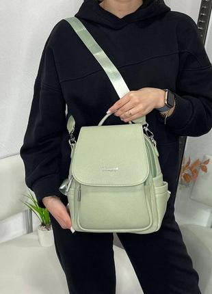 Женский шикарный и качественный рюкзак для девушек мята2 фото