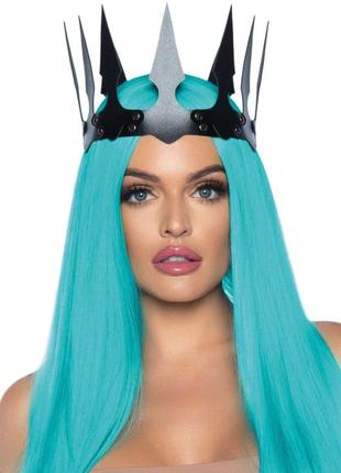 Leg avenue faux leather spiked crown black  кітті