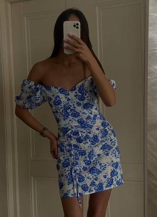 Сукня з дихаючої тканини з відкритою спиною квітковий принт