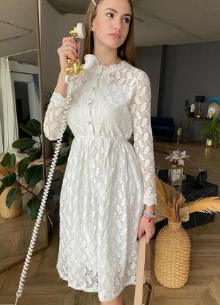 Сукня біла мережевна