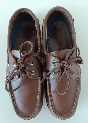Р 38-39 стелька 25,5 см кожаные коричневые туфли топсайдеры мокасины3 фото