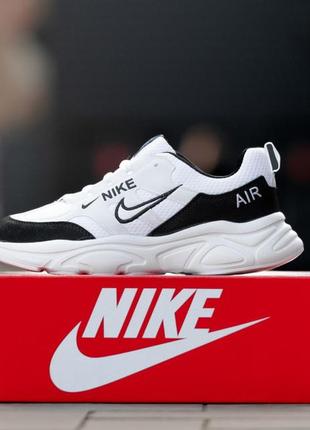 Мужские замшевые, белые с черным, стильные кроссовки nike air zoom structure. 40-44 гг. 0857 ал деми1 фото
