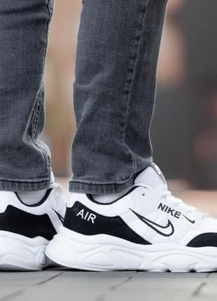 Мужские замшевые, белые с черным, стильные кроссовки nike air zoom structure. 40-44 гг. 0857 ал деми7 фото