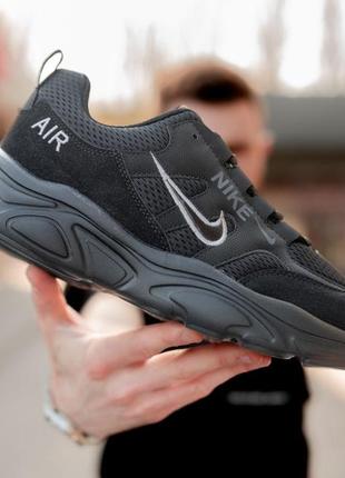 Мужские замшевые, черные, стильные кроссовки nike air zoom structure. 40-44 гг. 0858 ал демисезонные2 фото