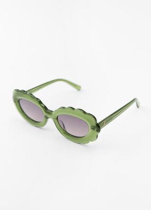 Ацетатные солнцезащитные очки с цветами2 фото
