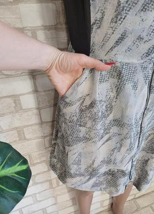 Фирменное vero moda легкое летнее платье миди в сером цвете, размер м-л7 фото