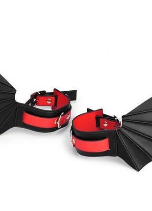 Demon wings pu leather anklecuffs 18+