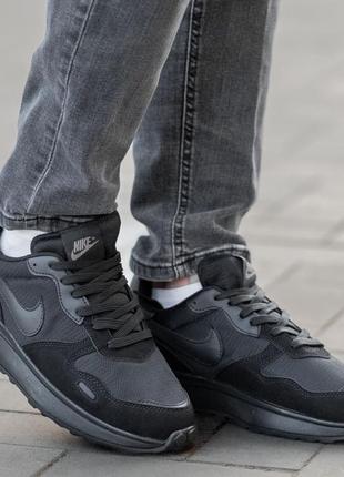 Мужские замшевые, черные, стильные кроссовки nike air zoom full black. 40-44 гг. 0859 ал деми4 фото