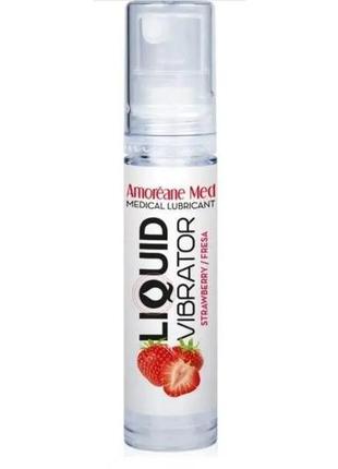 Стимулювальний лубрикант від amoreane med: liquid vibrator — strawberry ( рідкий вібратор), 10 ml
