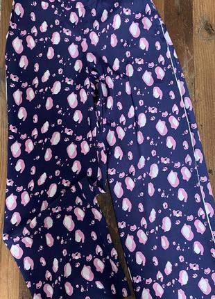 Летние широкие брюки брюки в бельевом стиле леопардовый принт