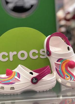 Крокс класік дитячі білі единоріг crocs kids classic i am unicorn white3 фото