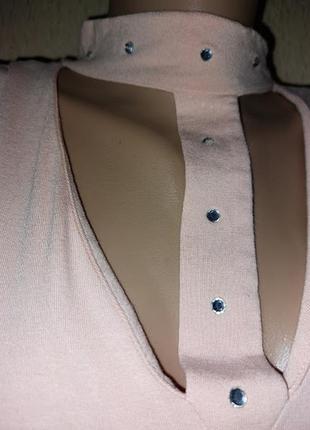 Стильная трикотажная блузка, майка с чокером select4 фото