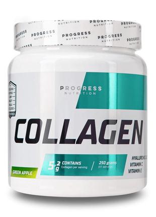 Коллаген для спортсменов collagen (250 g, green apple), progress nutrition 18+