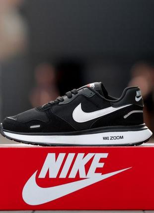 Мужские замшевые, черные с белым, стильные кроссовки nike air zoom black white. 40-44 гг. 0861 ал1 фото