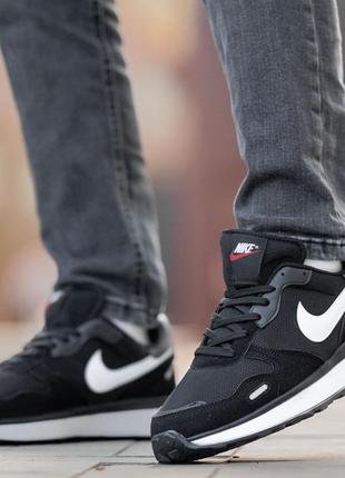 Мужские замшевые, черные с белым, стильные кроссовки nike air zoom black white. 40-44 гг. 0861 ал3 фото