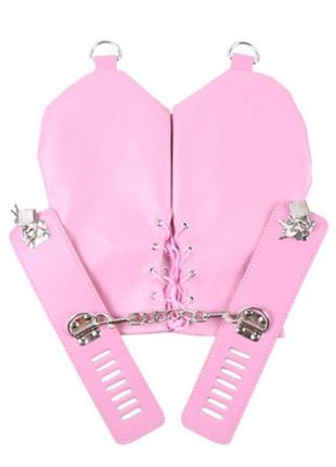 Наручники варежки розовые strict leather locking mittens 18+