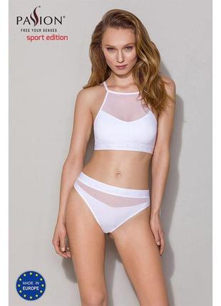 Спортивный топ с прозрачной вставкой passion ps006 top white, size xl 18+3 фото