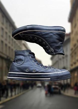 Високі шкіряні кеди all star converse оригінальні чорні,