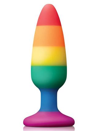 Радужная анальная пробка colourful love rainbow anal plug medium  18+