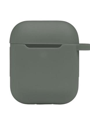Чехол с карабином silicone case airpods 1 / airpods 2 pine green