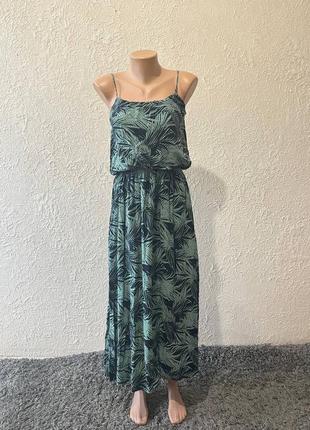 Женское платье длинное  / зелёное платье летнее