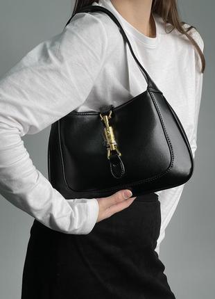 Сумка gucci jackie 1961 medium hobo bag in black leather9 фото