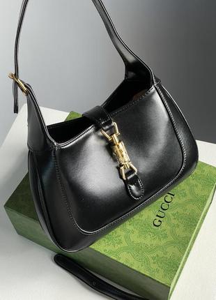 Сумка gucci jackie 1961 medium hobo bag in black leather6 фото