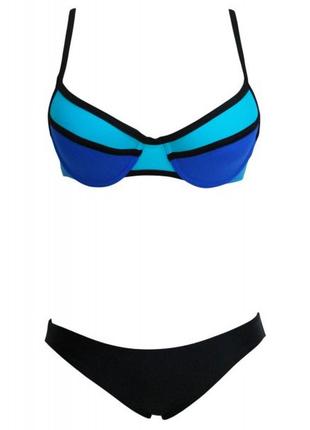 Купальник неонового блакитного кольору 18+2 фото