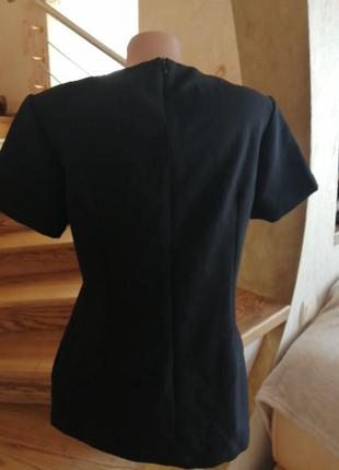 Черная классическая костюмная блуза/рубашка на замке8 фото