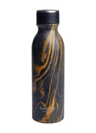 Бутылка для жидкостей для спорта bohtal insulated flask black marble (600 ml), smartshake 18+