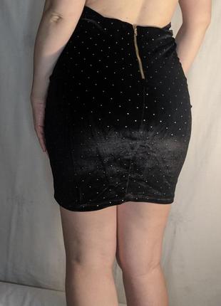 Topshop велюровая базовая классическая мини юбка стиль винтаж ретро1 фото