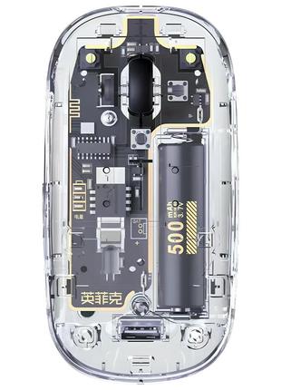 Миша inphic x5 прозора бездротова usb 2.4ггц з акумулятором та 1600 dpi