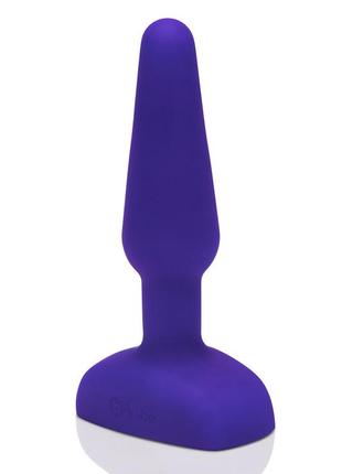 Анальная пробка с вибрацией и пультом, три мотора b-vibe - trio, фиолетовая 18+