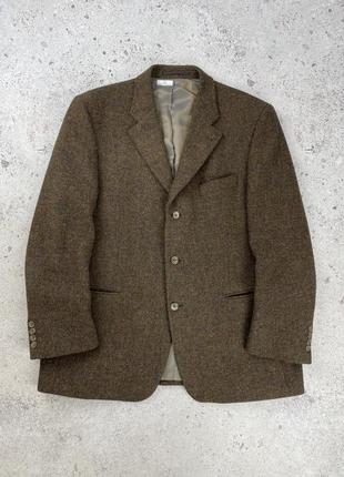 Harris tweed wool blazer men’s чоловічий піджпу блейзер оригінал