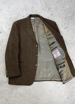 Harris tweed wool blazer men’s мужской поджпу блейзер оригинал6 фото