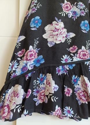 Мини юбка цветочный принт с воланом2 фото